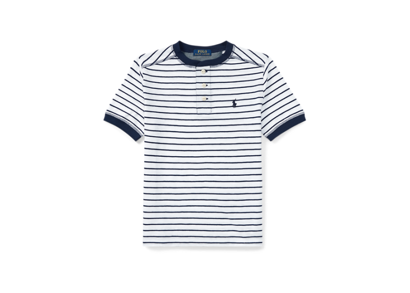 大童 Striped Cotton Jersey Henley